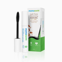 Mamaearth Lash Care Volumizing Mascara | 12 tunnin pitkäkestoinen | Ravitsee ja hoitaa ripsiä | Argan- ja risiiniöljyllä ripsattu | Ei paakkuunnu
