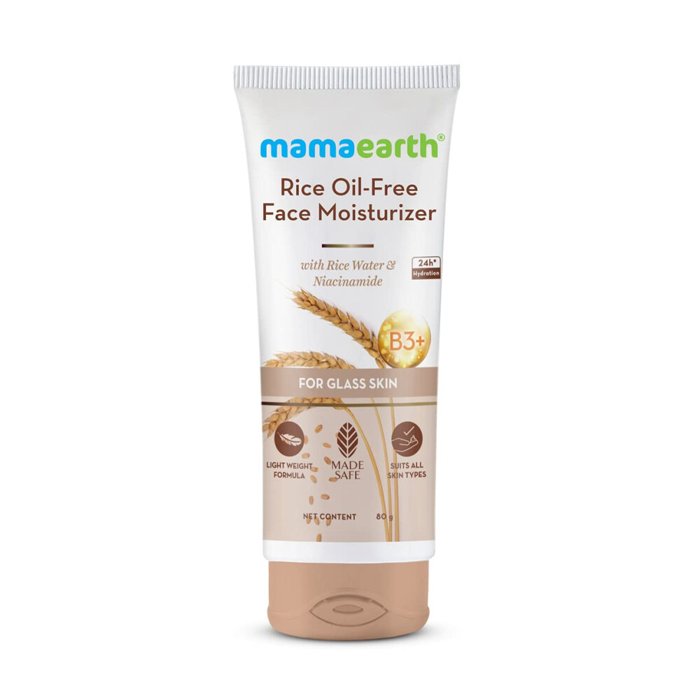 Mamaearth Rice Water Oil Free Face Moisturizer | 24-Hour Hydration With Niacinamide | Controls Excess Oil & Minimizes Open Pores | Non-Comedogenic & N