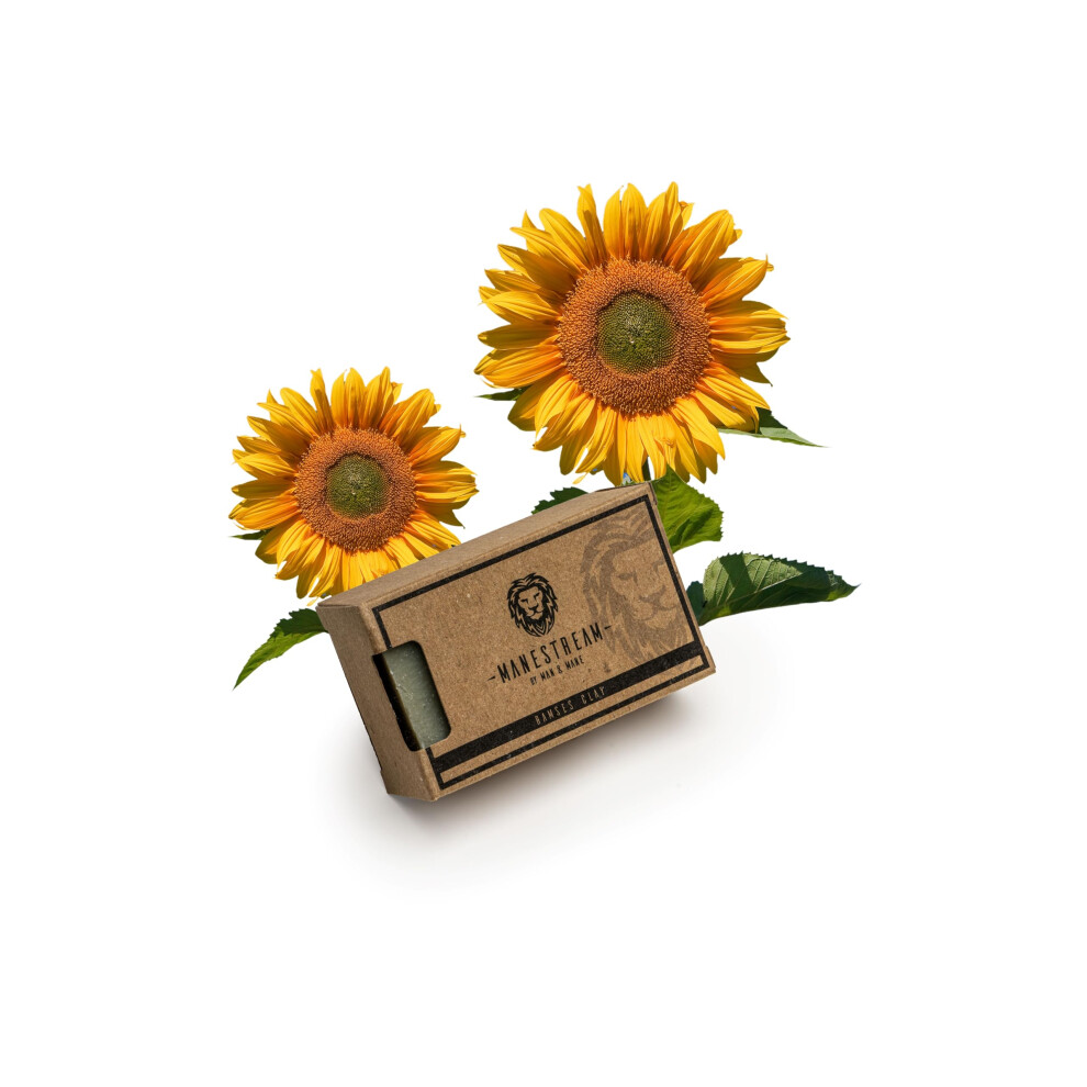MAN & MANE Manestream Long Lasting  Mild Scented Geranium French Clay Bar with Coconut  Olive  Palm Oils  Natural Handmade Soap