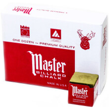 Confezione da 12 cubi di gesso da biliardo Master Billiard, colore oro, con scatola protettiva - Gesso da biliardo professionale per un rivestime