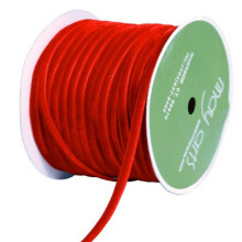 May Arts Velvet Ribbon 1/8""""x50 Yards-Red
