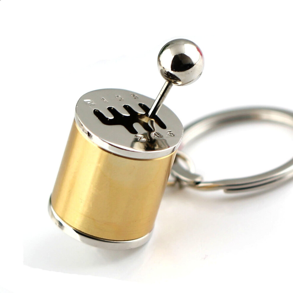 Maycom Creative Auto Part Model Gear Box Keychain Six-Peed Manual Transmission Shift Lever Keyring Key Chain Ring Keyrings Keyfob (Gold) Gold 799666992124