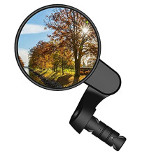 MEACHOW 2022 New Bar End Bike Mirror 80mm Crystal UHD Automotive Grade Glass Lens E-Bike Mirrors Scratch Resistant Safe Rearview Mirrors (Silver
