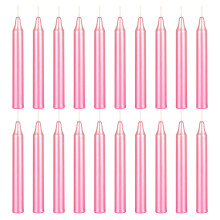 Mega Candles 20 pcs Unscented Metallic Pink Exquisite Mini Taper Candle  4 Inch Tall x 1/2 Inch Diameter  Supreme Chimes  Enchantment  Rituals  Castin