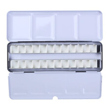 MEEDEN Empty Watercolor Tin Palette  Medium Travel Metal Paint Box with 26 Pcs Half Pans