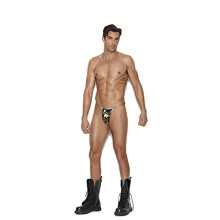 Herren String-Tanga mit R   cken, Camouflage, O/S