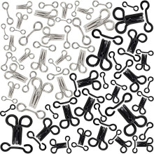 Haken und ?sen aus Metall, Verschluss zum N?hen, Schwarz und Nickel, strapazierf?hig, f?r Kleidung, Rockverschl?sse, N?hhaken f?r Hosen, 25 Sets