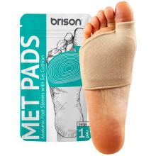 Metatarsal Pads for Women and Men Ball of Foot Cushion - Gel Sleeves Cushions Pad - Fabric Soft Socks for Supports Feet Pain Relief (Beige) Medium
