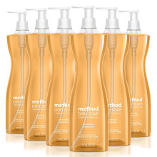 Method Gel-Sp   lmittel, Clementine, biologisch abbaubare Formel, stark gegen Fett, 525 ml (6er-Pack)