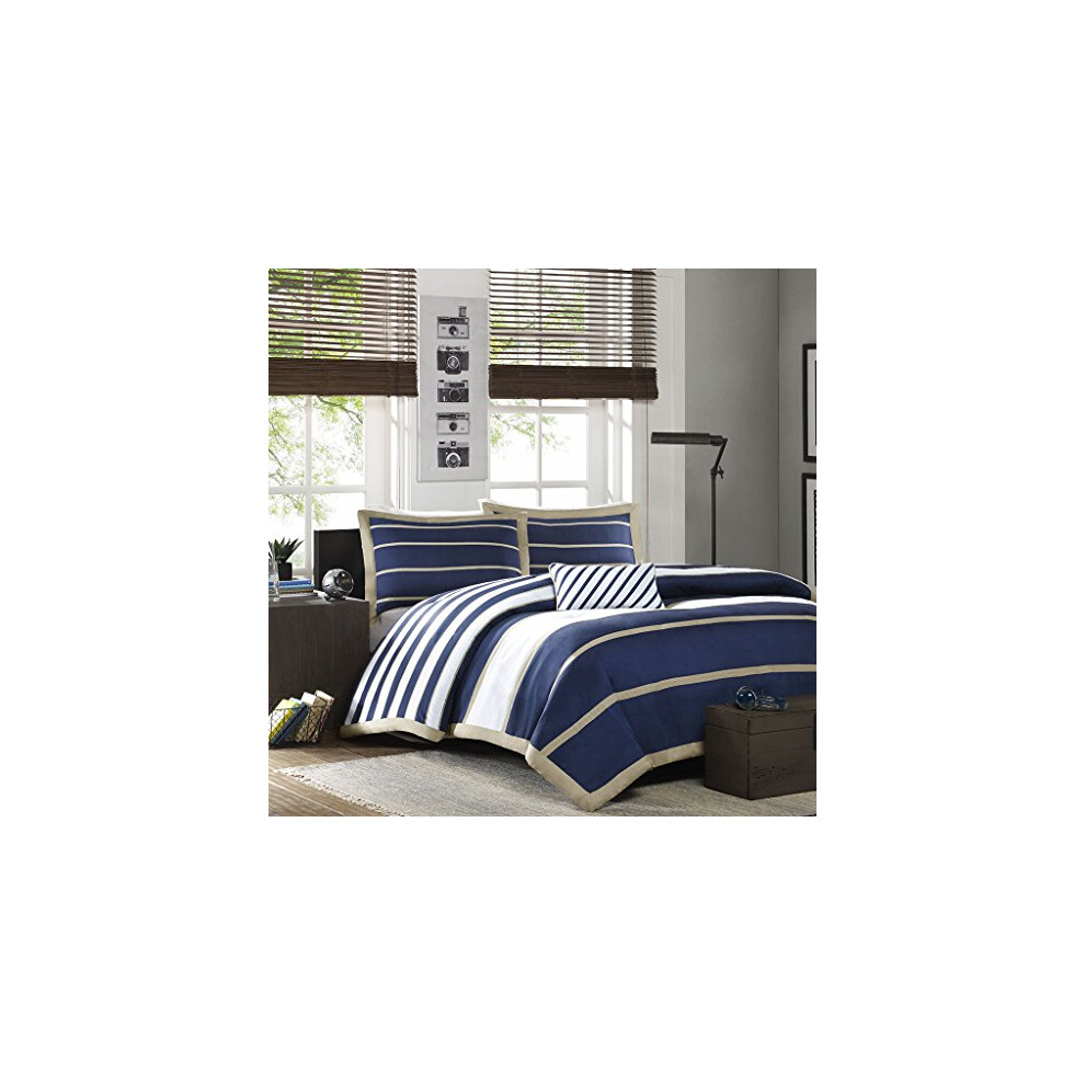 Housse de couette Mi Zone Ashton, moderne, décontractée, design à blocs de couleurs vibrants, toutes saisons, literie pour adolescents, décoratio