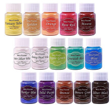 Mica Poederset - 15 kleuren Parelmoerpoeder Natuurlijk Cosmetisch Pigment voor Epoxyhars Zeep Maken Lipgloss Badbom en DIY Craft 10g/0,35oz elk