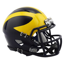 Casco de f?tbol americano Riddell Revolution SPEED Mini de la NCAA, de bajo brillo, de los Michigan Wolverines 2016