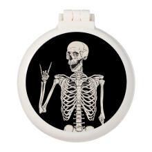 Mini h?rb?rste lomme-h?rb?rste med spejl b?rbar til pung/lomme rejsest?rrelse (Skull 1)