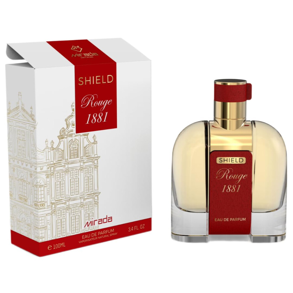 Mirada Shield Rouge 1881 Unisex Eau De Parfum (Edp) 3.4 Fl. Oz (100Ml) Unisex Perfume With Notes Of Saffron Jasmine Rose Amberwood Ambergris Fi