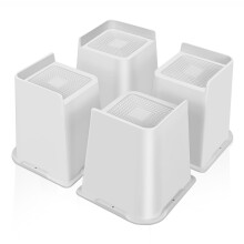 MixDora Bed Risers 6 inch Oversized Furniture Risers Heavy Duty L-Shape Sofa Risers for Couches Table Chair Set of 4 Pack (White 6 inch)