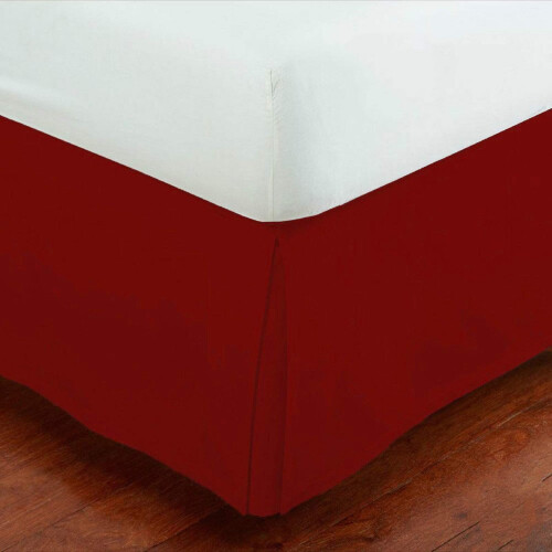 Mk Collection 100% Long Staple Brushed Microfiber Comfortable Pleated Bed-Skirt Solid New (Queen Red)