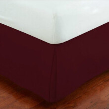 Mk Collection Full Size 100% Long Staple Brushed Microfiber Comfortable Pleated Bed-Skirt Solid Burgundy New