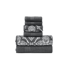 Conjunto de Toalhas Jacquard Reversíveis Amaris 6 Peças - Toalhas de Banho, Mãos e Rosto - Super Absorventes