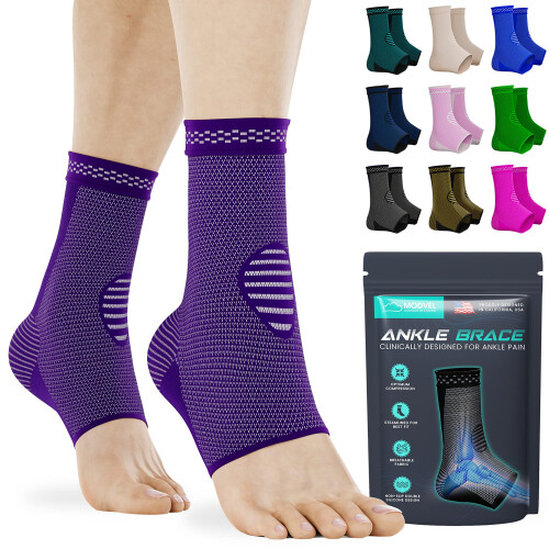 Modvel Foot & Ankle Compression Sleeve - Support For Sprains, Tendonitis & Plantar Fasciitis