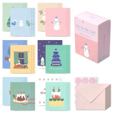 Monolike Day-by-day Card Winter story Ver.2 - Mix 36 Mini Single korttia 36 kirjekuorta 36 tarraa Paketti