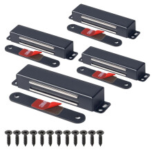 Mousike Magnetic Door Catch Heavy Duty 90lb Door Magnets with Strong Magnetic for Kitchen Cupboard Wardrobe Closet Cabinet Door Drawer Latch Black 4Pa