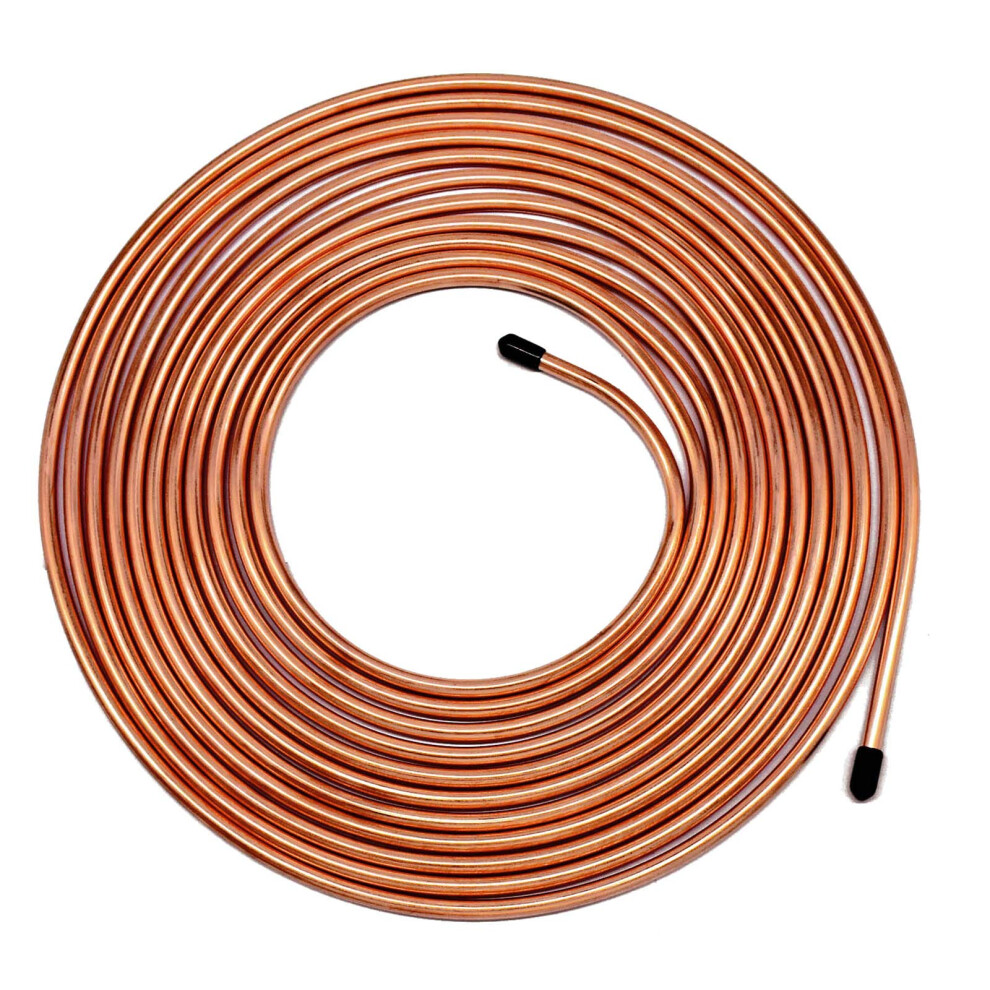 Muhize 5/16 Brake Line Tubing Kit - Flexible Brake Line2024 New 25 Ft 5 16 Copper Coated Tube Roll For Hydraulic Fuel Transmission System 9312716411454