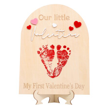 Moje prvn valentnsk stopa Dreven nstenka - N mal Valentine Dreven cedule Milnk Detsk stopa Dreven remeslo Prvn Valentn Milnk na pamtk