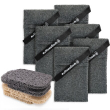 Pochette Exfoliante myHomeBody pour Savon, Éponge Gommante pour Douche, pour Savon en Gros ou Restes, Graphite
