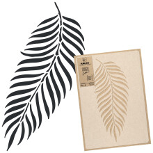 NAKLEO Reusable Plastic Wall Stencil - 43x64cm  17 x 25 - Tropical Palm Leaf 2 - Large Wallpaper Pattern Painting DIY Art craft Template - Fabric Furn