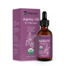Óleo de Jojoba Natnique 2oz, Orgânico Certificado USDA, 100% Puro para Crescimento Capilar