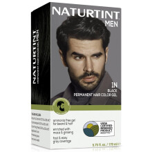 Naturtint 1N Coloration permanente pour cheveux, barbe et moustache pour homme (lot de 1) Sans ammoniaque, jusqu'    100 % de couverture des cheveu
