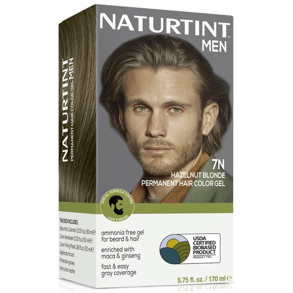 Naturtint 7N Blond Noisette Coloration Permanente Homme pour Cheveux Barbe et Moustache (Pack de 1) Sans ammoniaque Jusqu'    100% de Couverture de