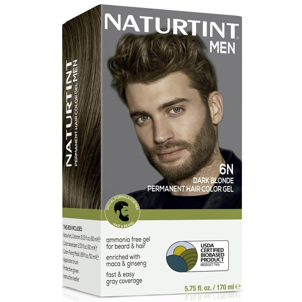 Coloration permanente pour cheveux, barbe et moustache pour homme Naturtint 6N blond fonc    (lot de 1) Sans ammoniaque, jusqu'    100 % de couvertur