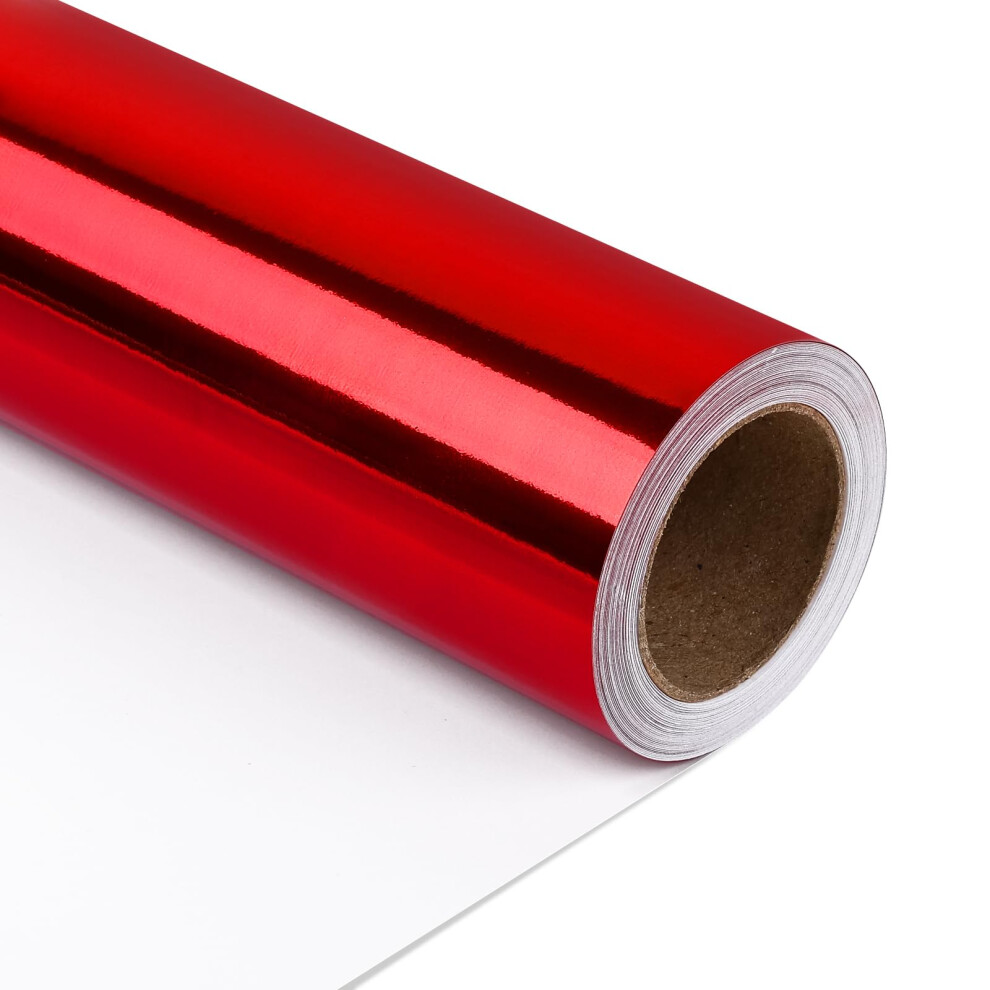 Papier cadeau métallisé rouge NESCCI, papier de couleur unie, idéal pour un mariage, la Saint-Valentin, un anniversaire, Noël, une baby shower ou