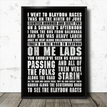 Newcastle United Football Song Lyrics Chant Poster Blaydon Races Retro Style Wall Decor Poster Metal Sign 8x12 inch