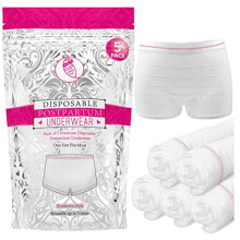 Ninja Mama wegwerppostpartumondergoed (zonder kussentje) met opbergzakje. Wasbare mesh-slipjes voor dames (5 stuks). Arbeid en bevalling Zwangerschap