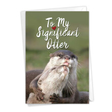 NobleWorks - Sjovt jubil?ums lyk?nskningskort - Romantisk ?gtef?lle Humor Gift Par Jubil?um Notecard - Signifikant Ottere C5528ANG