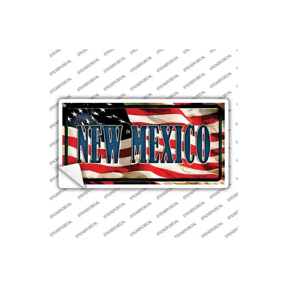 Smart Blonde Lp-3642S-L Mexico On American Flag Novelty Sticker Decal - Large 792636414411