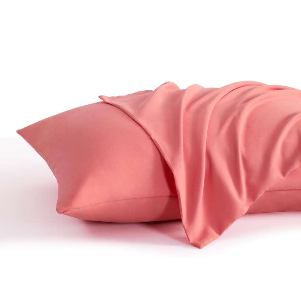 Lot de 2 taies d'oreiller standard NTBAY, en microfibre bross   e, 20 x 26 pouces, douces, infroissables, r   sistantes aux taches, rose corail, avec