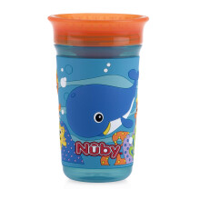 Nuby 360 graus SIP SIP 3D Grip Wonder Cup com manga de silicone impressa 10 on   as de baleia