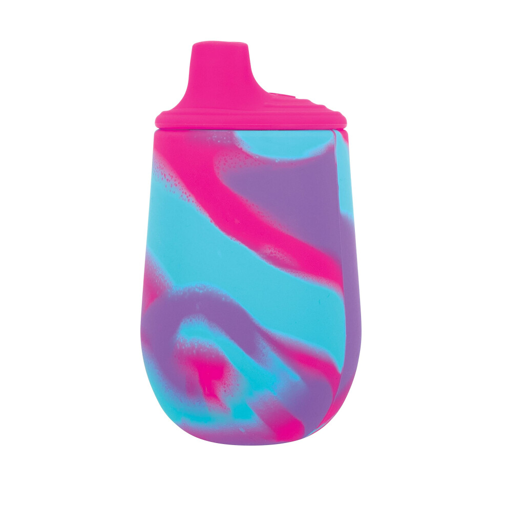 Nuby Silicone Tie-dye First Training Cup with Free Flow Soft Spout - 6oz  6+ Months  Pink/Purple