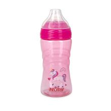 Nuby Kids Kids sem derramamento SIP-It Sport Tritan Travel Cup com bico de silicone macio e tampa de higiene 12 oz de impress   o rosa