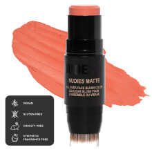 Nudestix Nudies Matte Cream Blush Stick 3-in-1 All-over gezichtskleur - Blush Stick voor wangen, ogen en lippen - Cr?e Blush voor wangen met mengbors