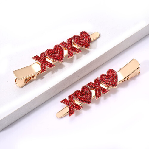 NVENF Clips de Cabelo em Coração para Mulheres com Strass e Brilho 2