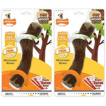 Nylabone 2 Pack of Strong Chewy Maple Bacon Flavored Stick Bone for Dogs Over 50 Pounds2