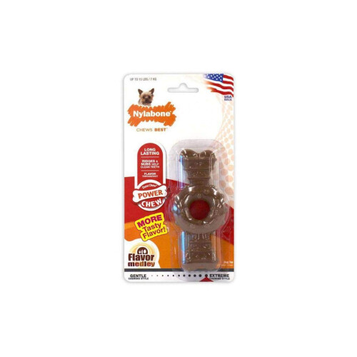 Nylabone Nylabone Durachew Textured Ring Bone Chicken Blister Card Petite