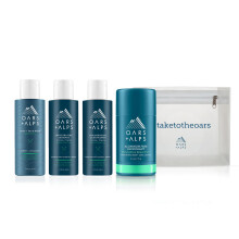 Kit de Viagem Oars + Alps para Homens, Shampoo Sem Sulfatos, Condicionador, Gel de Banho, Desodorante