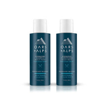 Oars + Alps Set aus sulfatfreiem Haarshampoo und Splung fr Herren, angereichert mit Kelp- und Algenextrakten, Fresh Ocean Splash, Reisegre, je 3,