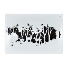 OBUY Juletr?er og hjorte DIY Craft Hule lagdelte stencils til maling p? tr?stofv?gge Dekorativ Airbrush Mere | Genanvendelig 6,88 x 10,23 tommer