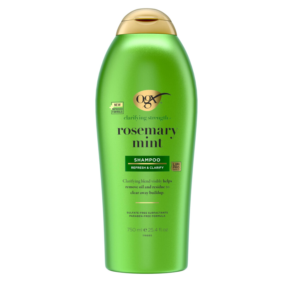 OGX Clarifying Strength + Rosemary Mint Shampoo  Clarifying Shampoo Visibly Helps Remove Oil & Residue to Clear Away Buildup from Oily Hair  Sulfate-F